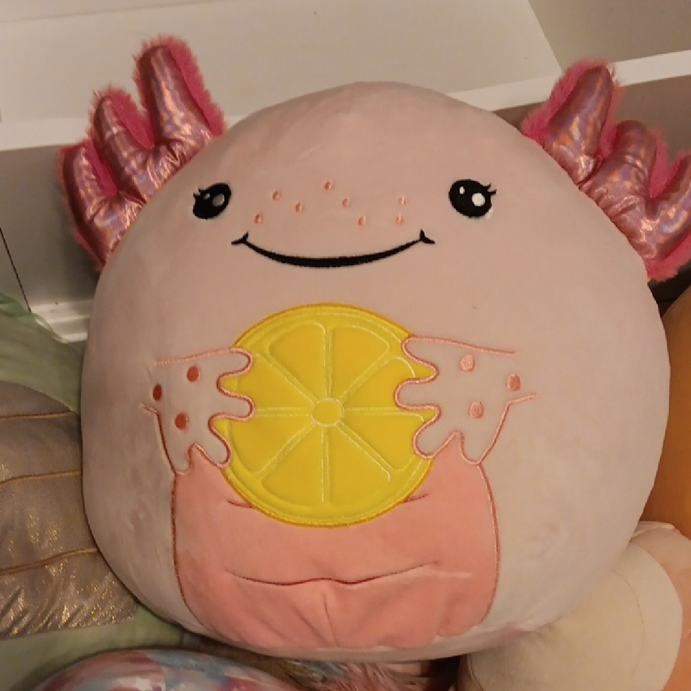 Girl Scout Award Pink and Yellow Axolotl Plush - Picture 1 of 3